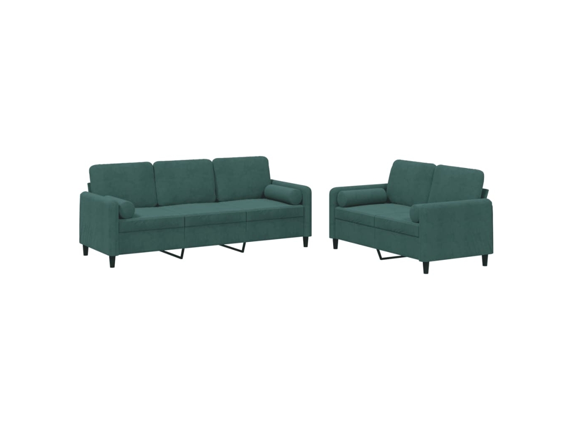 Sofa Set, Sofa Sets Vidaxl Verde Veludo (n/a)