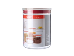 Jarro Hermético TATAY Redondo (1.5L - Vermelho - 12.5 x 12.5 x 17cm - Poliestireno)