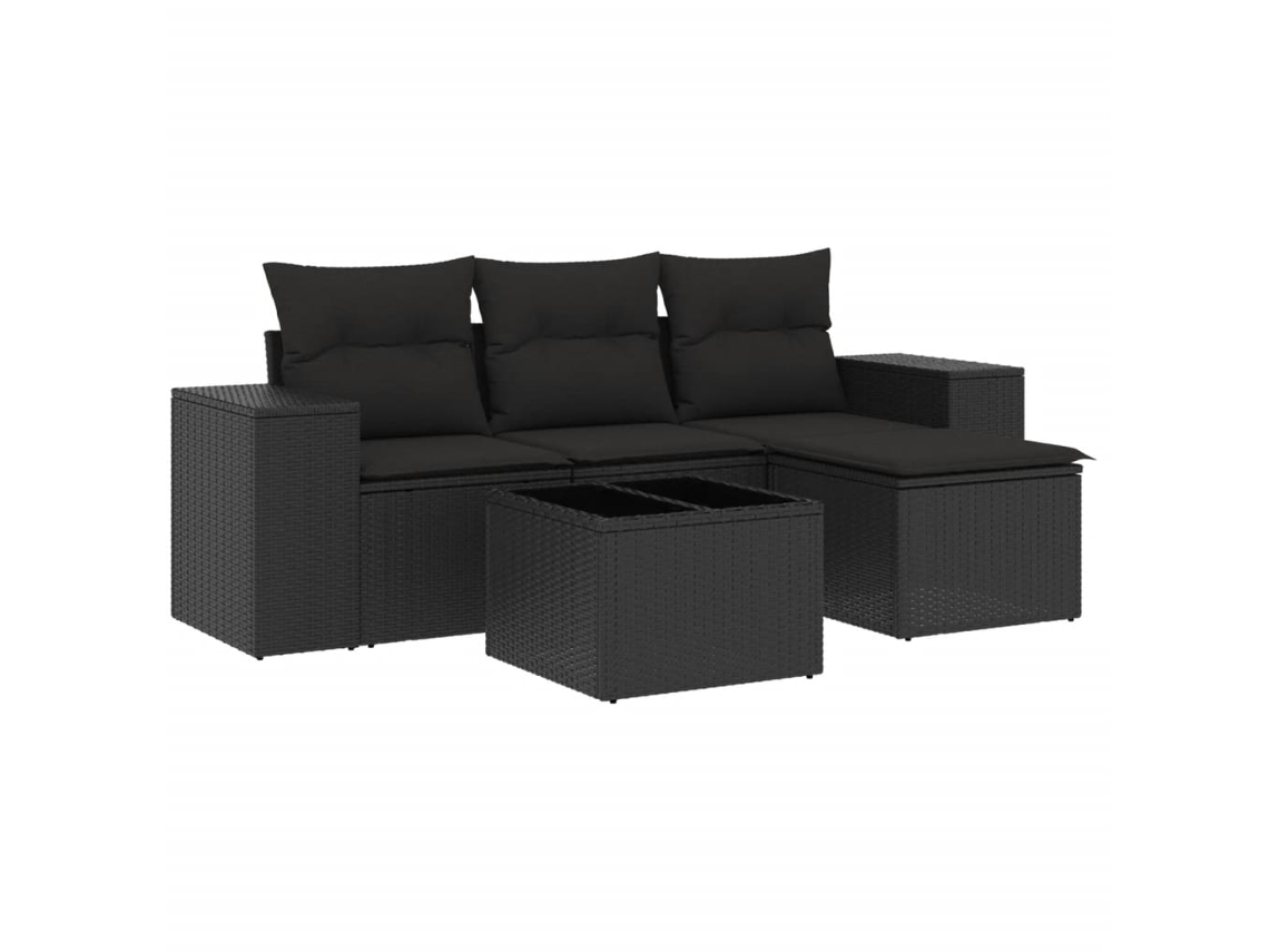 Garden Sofa Set, Garden Sofa Sets Vidaxl Preto Rattan / Vime (n/a)