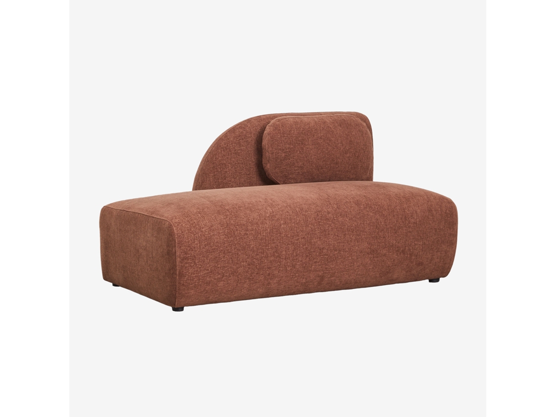 Sklum Módulo Divã Esquerdo Para Sofá Modular Em Chenille Coquette Poliéster Chenille Marrom Ferrugem