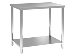 Workbenches-mesa De Trabalho Em Aço Inoxidável Com 2 Prateleiras, Para Cozinha, Garagem, Jardim, 90 X 60 X 86 Cm, Prateada.