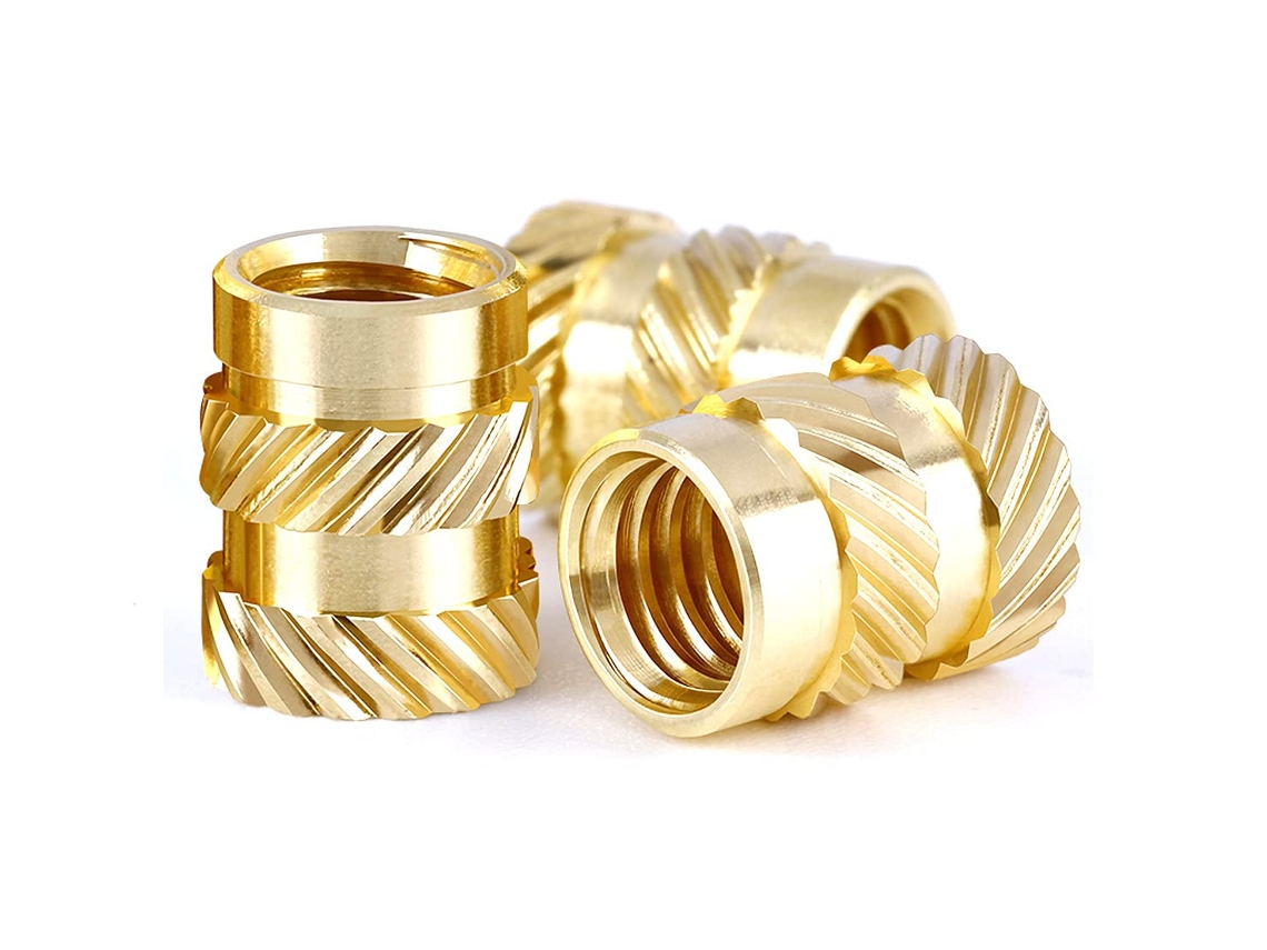 Inserto Roscado De Latão Para Moldagem Por Injeção, Alta Resistência À Corrosão, Material De Latão M2 X 4 Mm, Porcas Serrilhadas Com Rosca Fêmea Para
