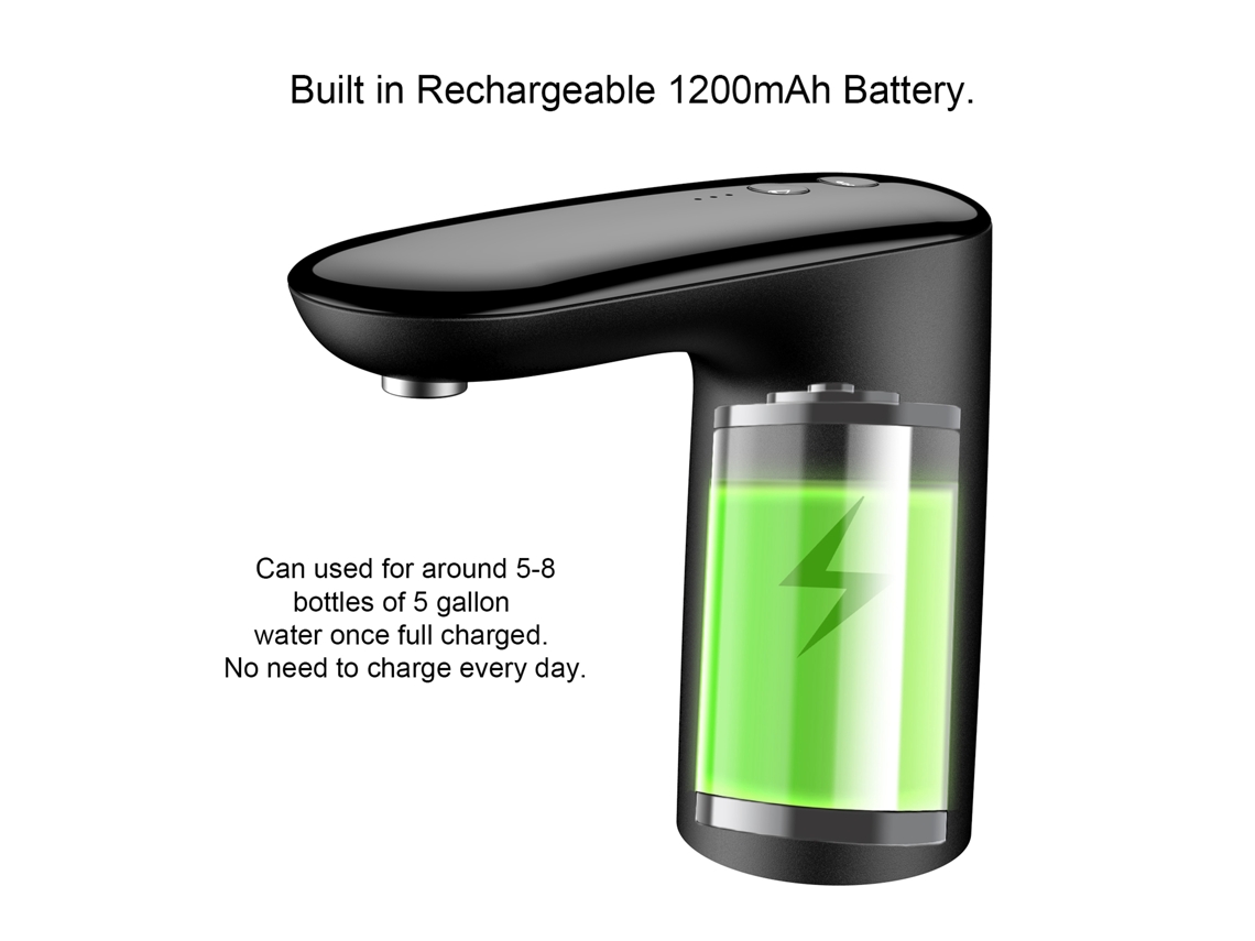 Bomba de água elétrica portátil USB carregável dispenser de água automática para garrafa | S/MARCA