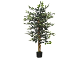 Planta Artificial de Figo 130cm com 702 Folhas e 3 Troncos,vaso Ø15x12.5cm para Interior e Exterior BTFORUS