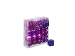 Conjunto De 110 Bolas De Natal Relaxdays, Plástico, Decoração De Árvore De Natal, Ornamentos Cor-de-rosa