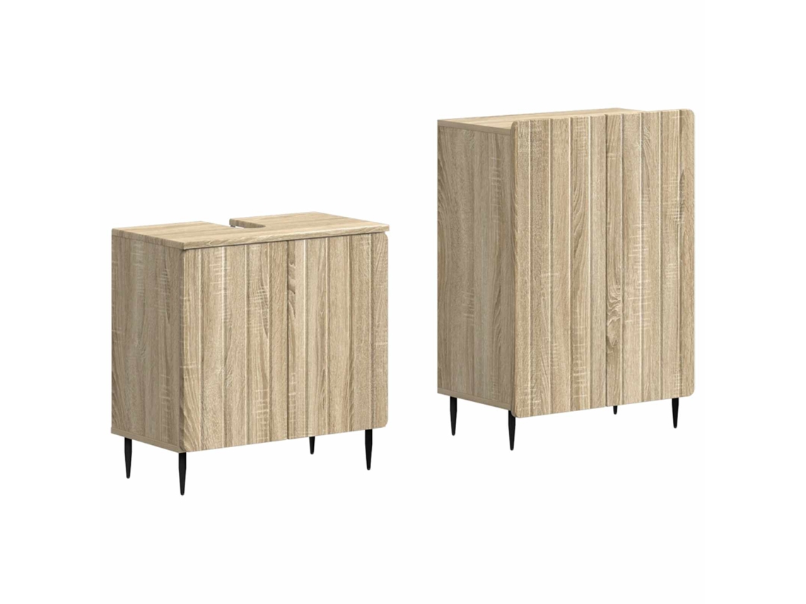 Vidaxl Conjunto De Armário De Banheiro Com 2 Peças Zwolle