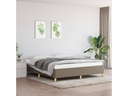 Vidaxl Cama Sem Colchão 160x200 Cm Tecido Castanho-acinzentado