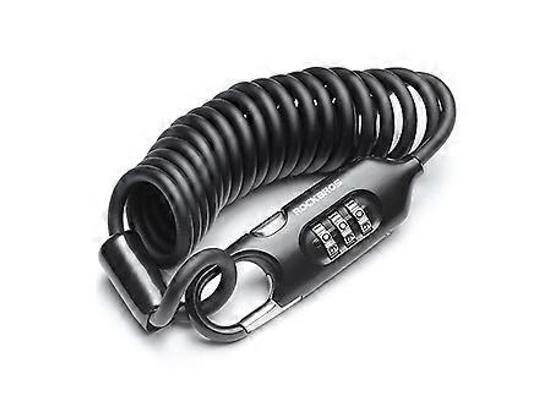 Cadeado de bicicleta portátil Slowmoose com cabo de combinação de 3 dígitos e acessórios para capacete (preto)