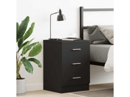 Vidaxl Mesa De Cabeceira 38x35x56 Cm Derivados De Madeira Preto