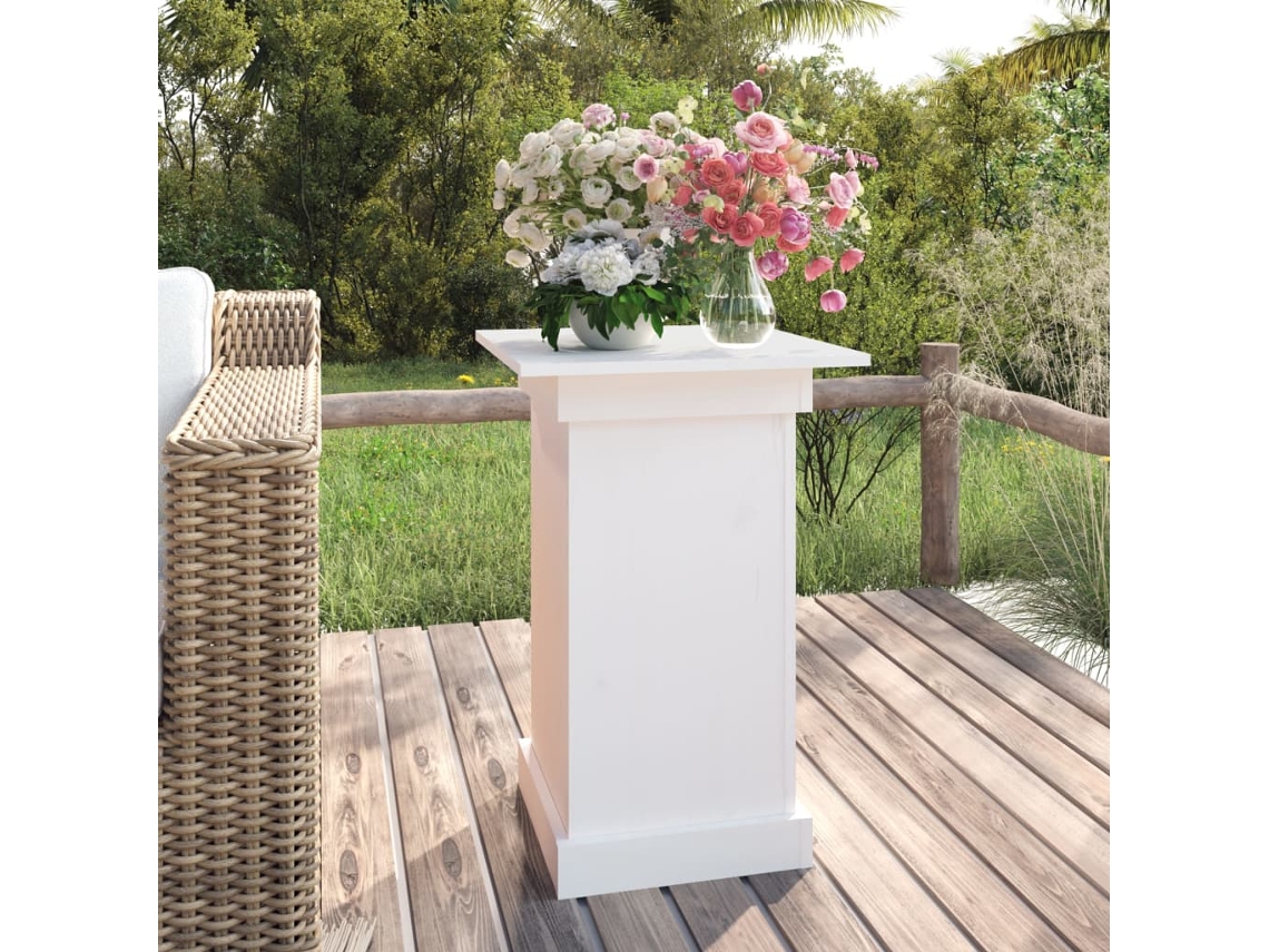 Vidaxl Suporte De Vasos 40x40x60 Cm Madeira De Pinho Maciça Branco