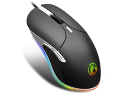 Rato Yizhood Luminoso Prendido Do Jogador De Computador Do Diodo Emissor De Luz Do Diodo Emissor De Luz Do Jogo 6400 Dpi Para Pc Laptop Preto