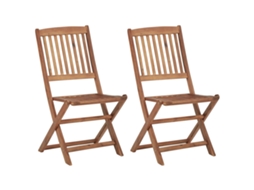 Conjunto de 2 Cadeiras de Jardim Dobráveis com Almofadões Acácia Maciça MAISON EXCLUSIVE (2 pcs)