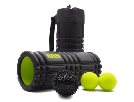 Kalahari Kit De Rolo De Espuma 3 Em 1 Ebook - Foam Roller, Bola Dupla, Bola Com Pontos De Massagem E Bolsa Prática - Massagem Muscular Miofascial