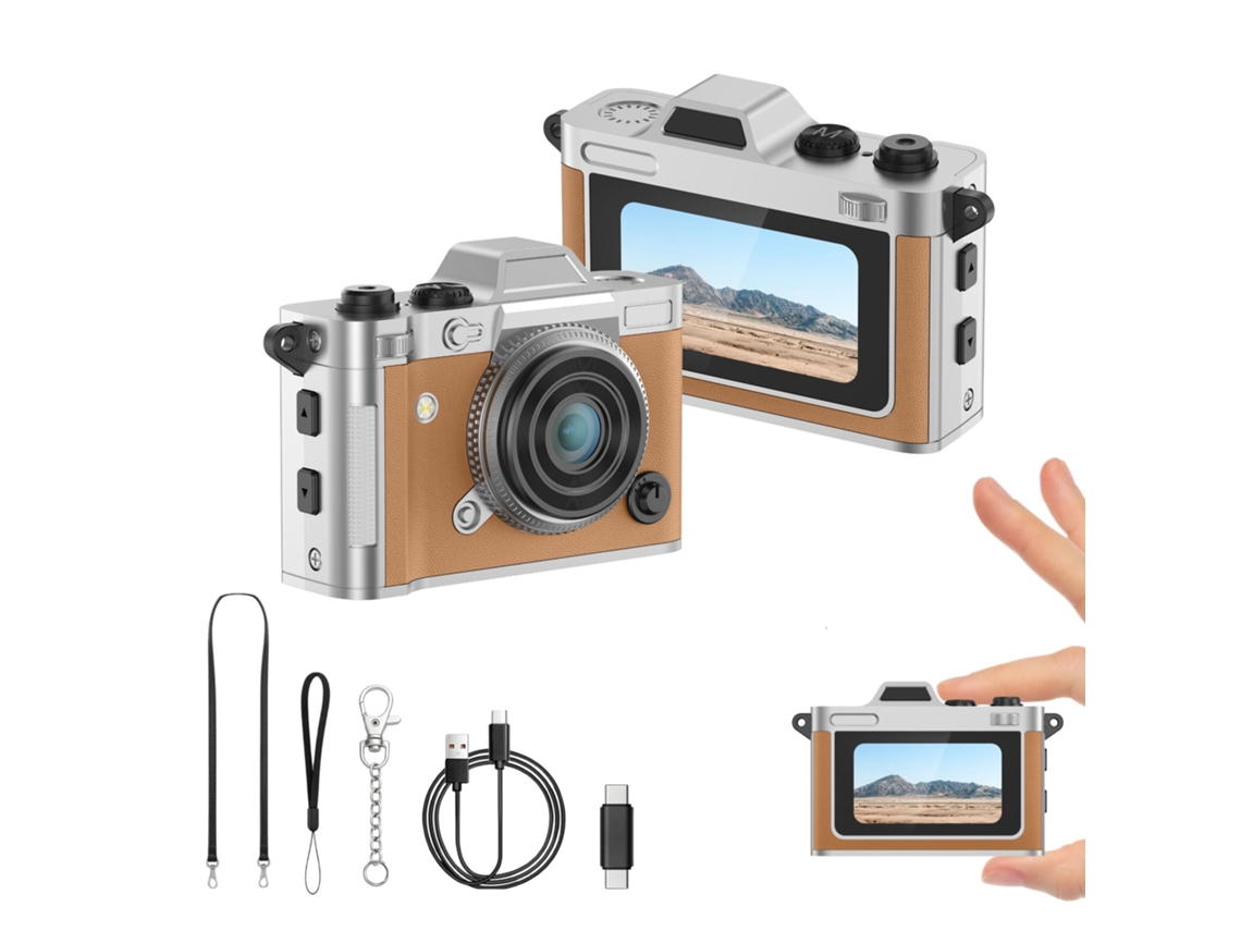 Máquina Fotográfica Vintage de Bolso,2k, Leve, para Viagem e Festas Marrom HEXINYIGJLY