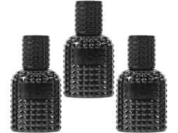 Conjunto de 3 frascos de vidro para perfume com spray.