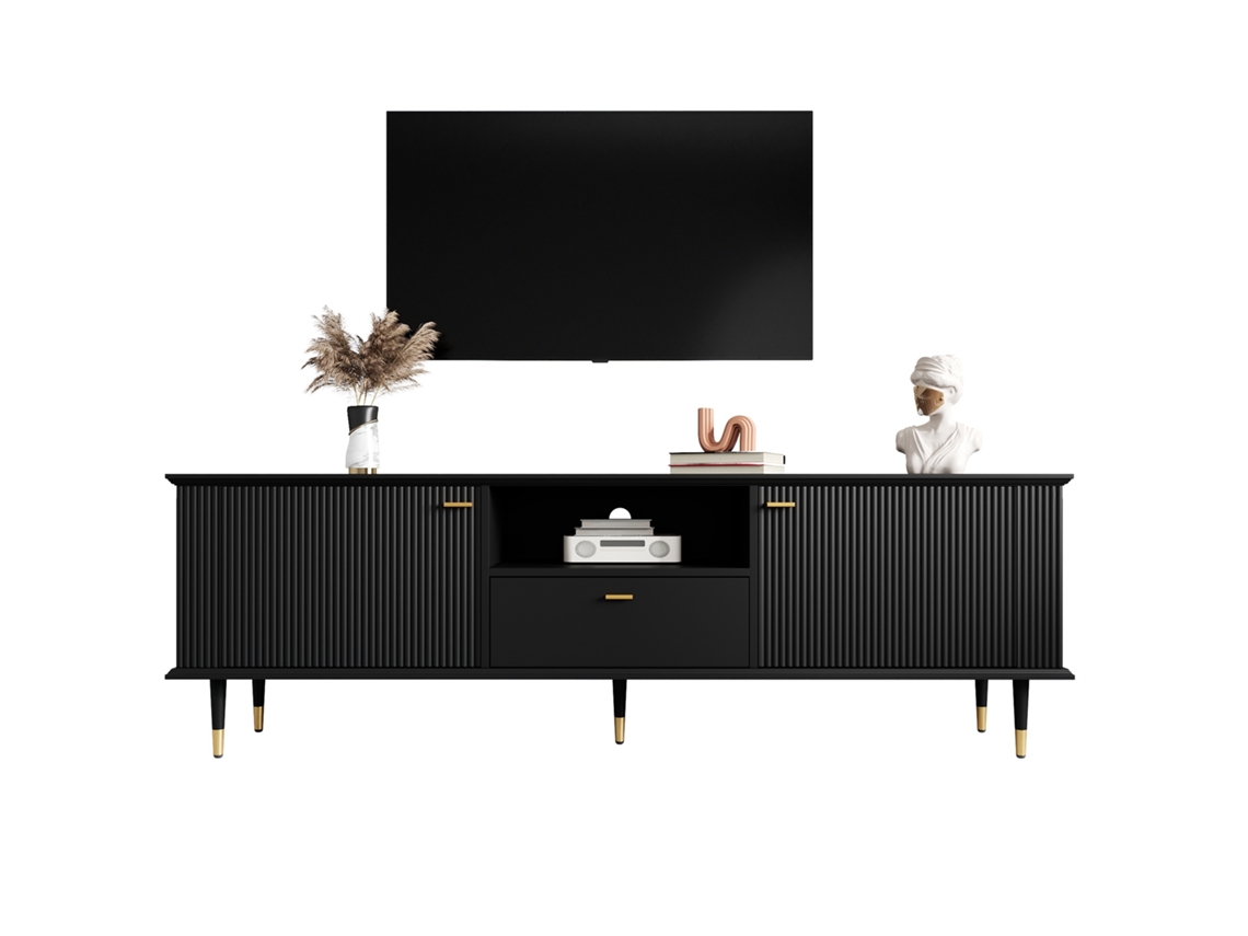 Rack de TV VELTRIX, com gavetas, acabamento texturizado