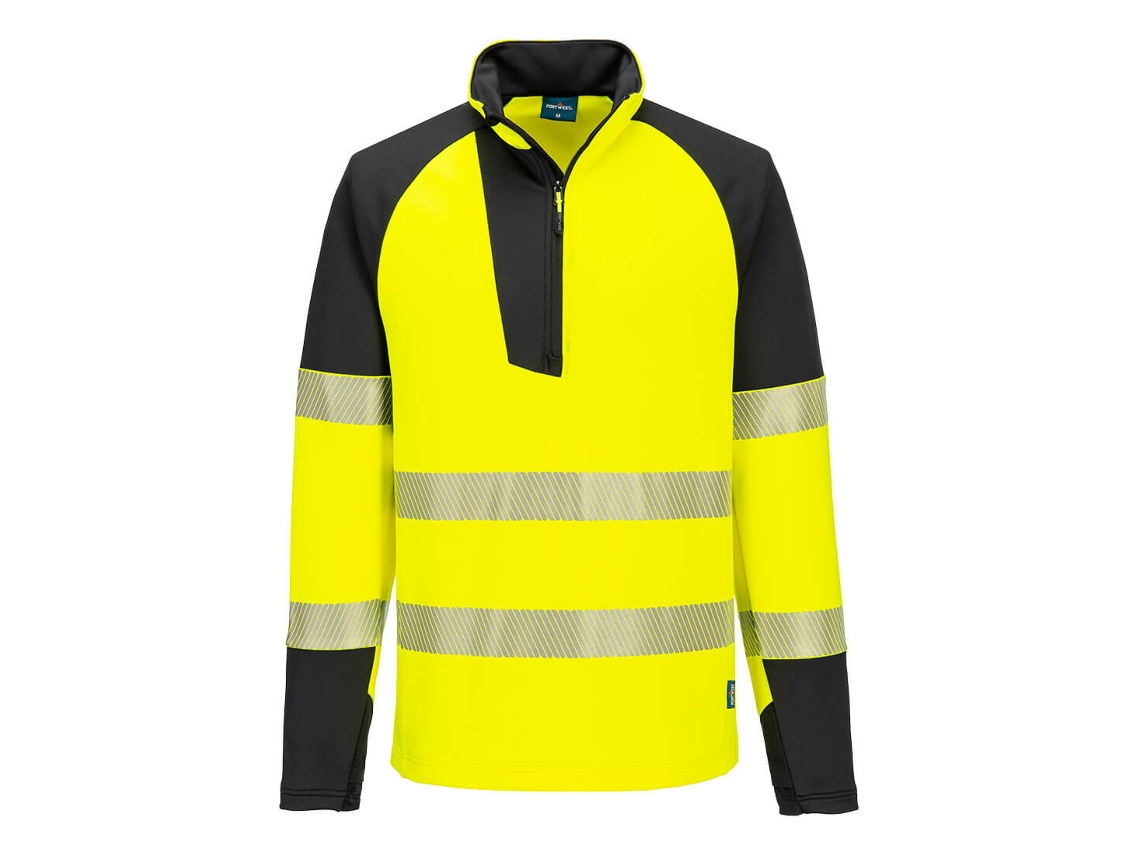 Moletom Pw3 Hi-vis 1/4 Zip: Calor E Conforto Amarelo Preto / Xl