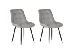 Juego De Sillas De Diseño Beliani Melrose De Terciopelo Gris 51x58x85