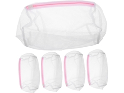 Conjunto de 5 Sacos Lavanderia Rosa em Poliéster para Roupas Delicadas, Cilíndricos Protetores Lavar CHABERLU