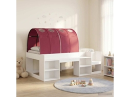 Vidaxl Estrutura De Cama Com Túnel 3 Unid. Branco E Vermelho