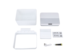 Lixeiro de Mesa Plástico com Tampa Flip para Sala Decor Branco