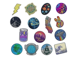 Conjunto De Parches De Hierro Estéticos Y Duros Para Chaquetas, Mochilas Y Ropa Con Diseños Únicos 15 Peças