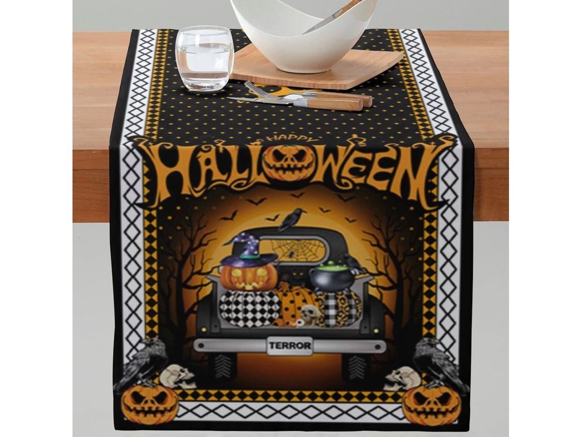 2026-mantel De Mesa Para Halloween Com Abóbora, Antiderrapante 33x229 Cm, Decoração De Festa De Halloween Da Linjou