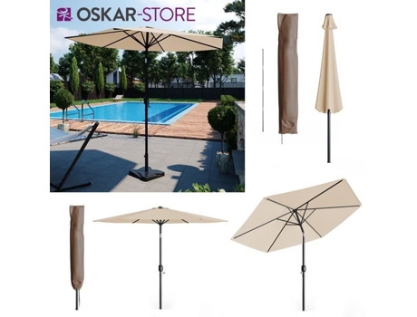 Guarda-sol Oskar 270 cm capa protetora, guarda-sol de jardim, guarda-sol de terraço, guarda-sol de mercado