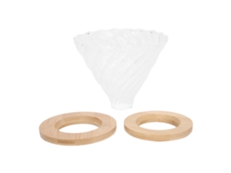 Filtro Cone Para Café, Acessórios Para Cafeteira Com Base De Madeira Para Uso Em Casa E Escritório Aquaforge