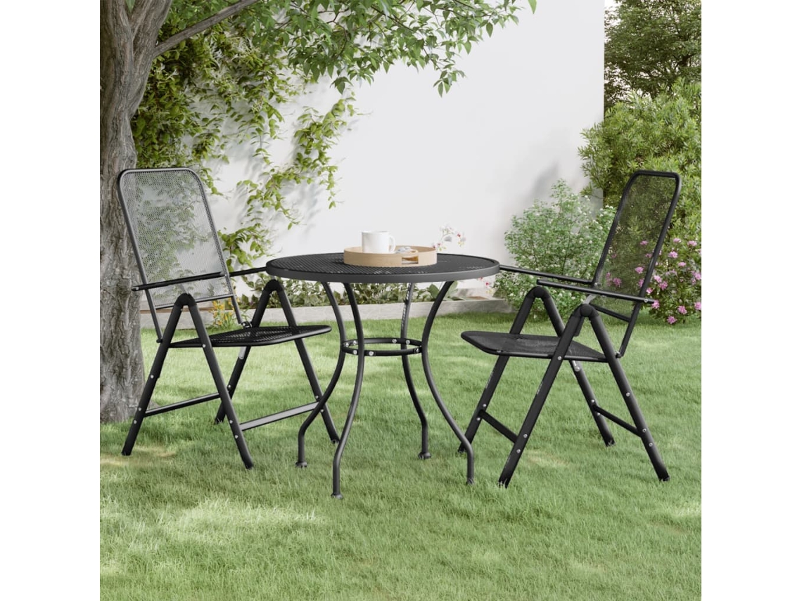 Vidaxl Mesa De Jardim Ø80x72 Cm Malha Metal Expandido Antracite