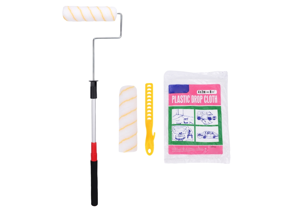 Kit De Rolo De Pintura Laxiscreed 9 Polegadas Telescópico Portátil Para Pintura Fácil