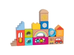 Conjunto De Blocos De Construção Goki, Brinquedos De Madeira Coloridos E Educativos.