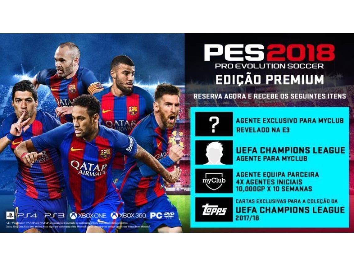 Jogo de vídeo game pro aquisição futebol 2018 (pes 2018), edição