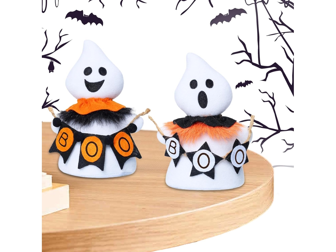 Conjunto De 2 Bonecos Decorativos De Tecido Com Tema De Fantasmas Para O Halloween |