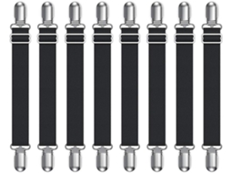 Prendedores De Lençóis, Prendedores Elásticos Com Presilhas, Pretos Aquaforge (pacote Com 8 Unidades/conjunto)