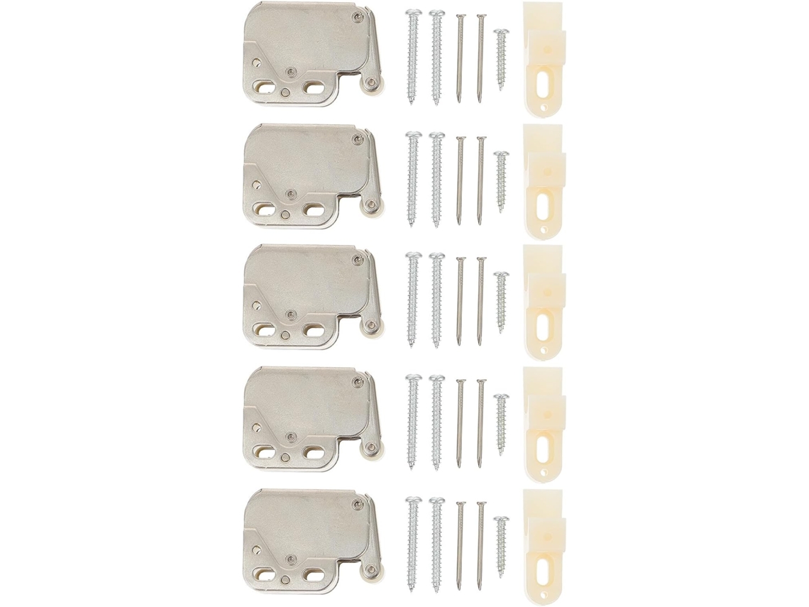 Conjunto De 5 Mosquetões De Mola Com Trava Automática Para Portas De Aço, Revestidos Em Nylon.