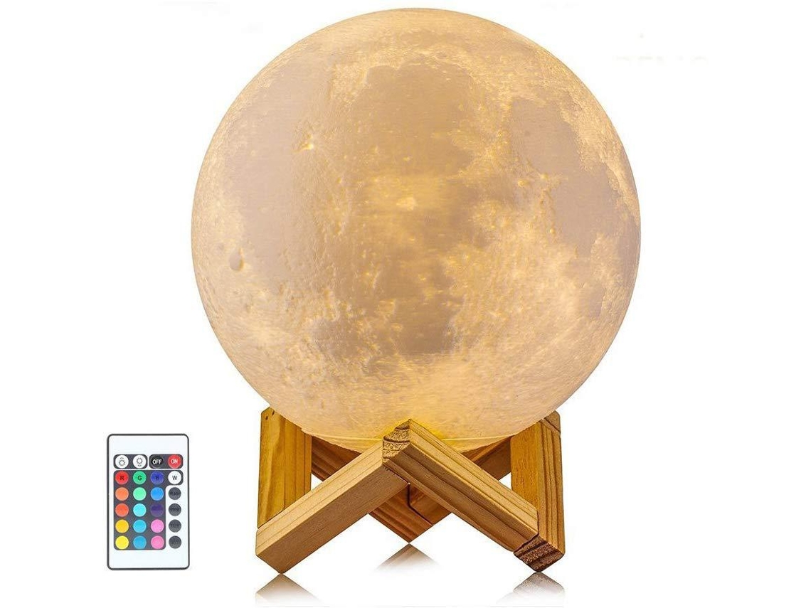 Lua Led 3d Com 16 Cores E Controle Remoto