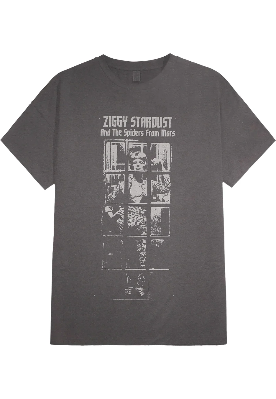 Size:m Rockinstone David Bowie - Ziggy Stardust Grey - T-shirt Unisex Adults