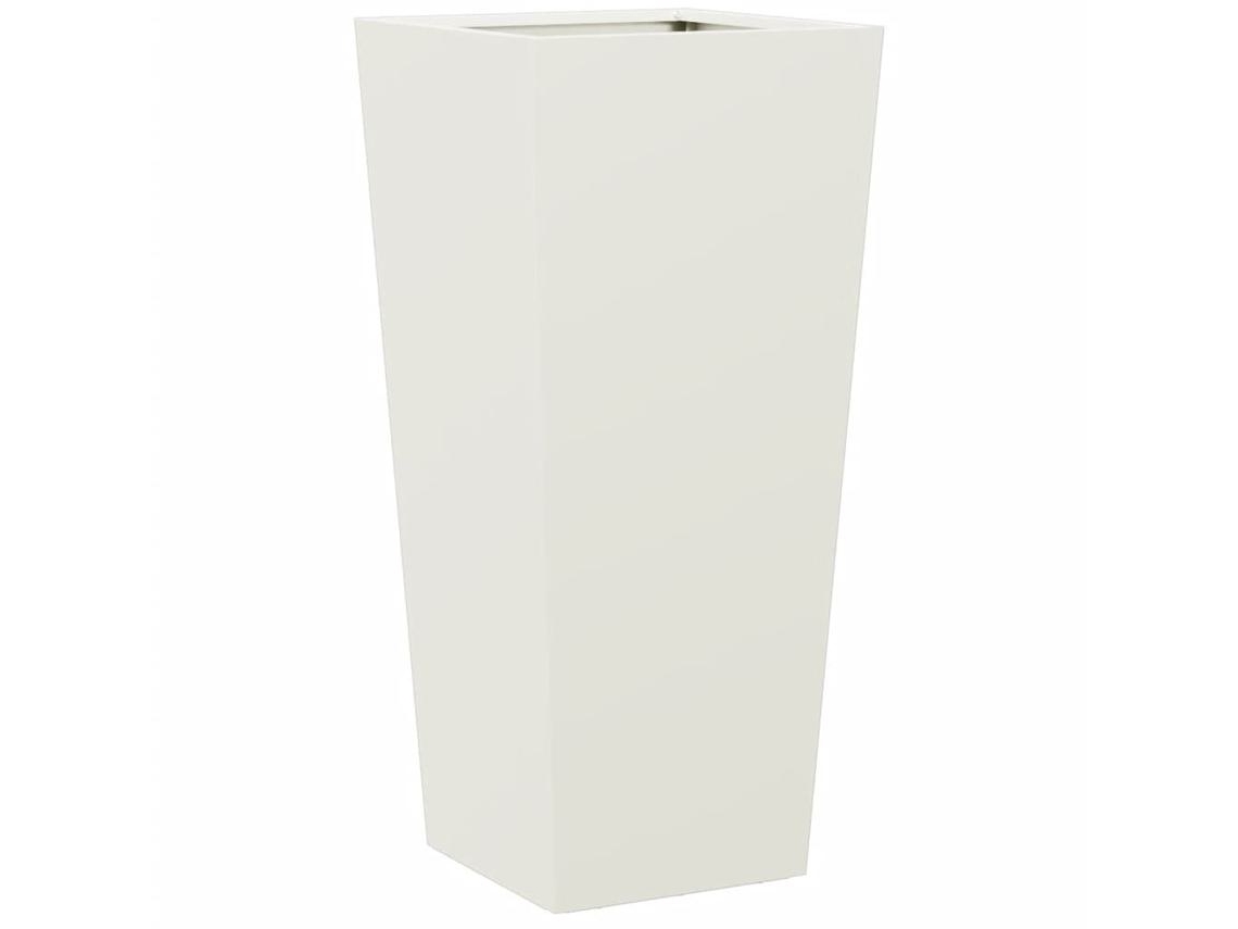 Vaso de jardim VIDAXL Branco Aço (35 x 35 x 75 cm)