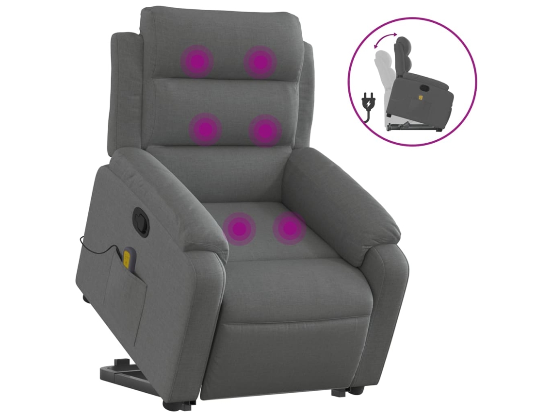 Stand Up Massage Recliner Chair, Stand Up Massage Recliner Chairs Vidaxl Cinzeto Tecido