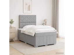 Vidaxl Cama Box Com Led E Colchão Cinzento-claro 120 X 200 Cm Tecido