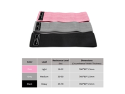 KIT Business de 3 Bandas Elásticas de Resistência para Yoga e Treino com Bolsa S/MARCA
