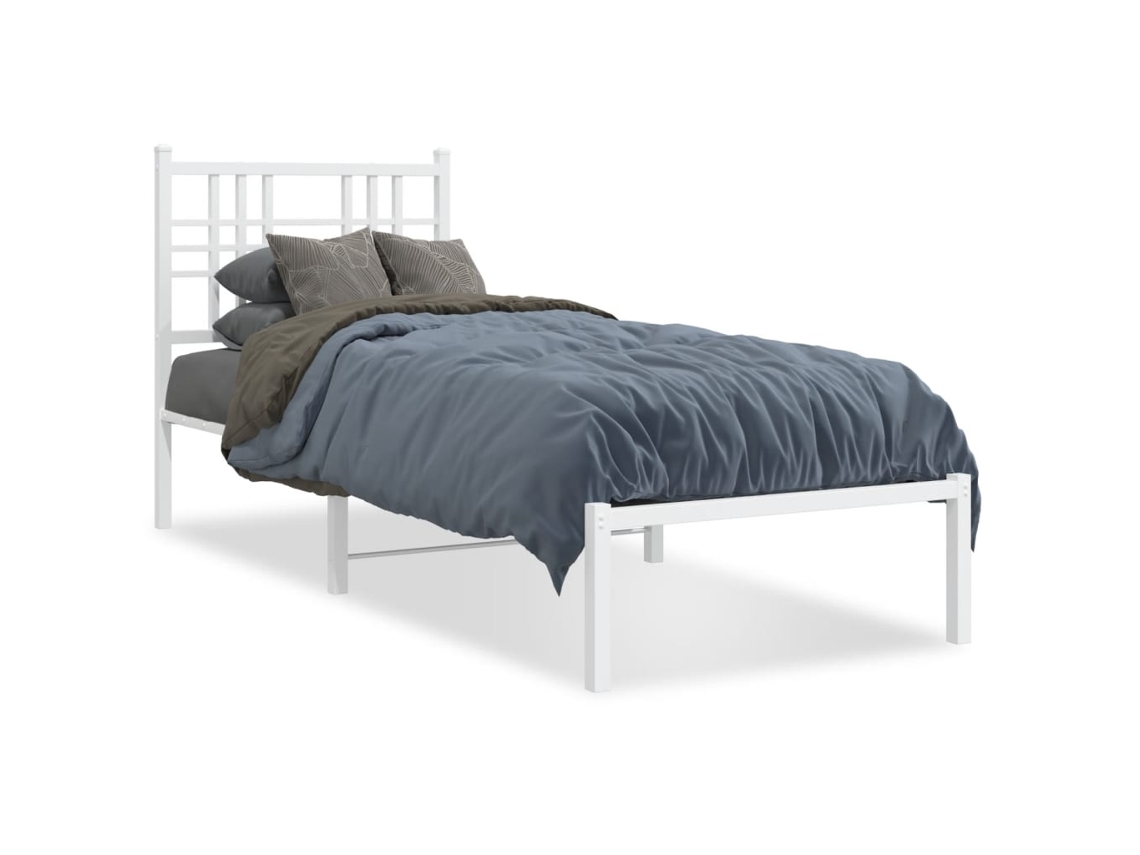 Bed Frame, Bed Frames Vidaxl Branco Aço (80 X 200 Cm)