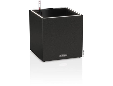 LECHUZA Canto Stone Cube 30 vaso de flores - kit LED completo, preto grafite