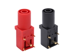 Tomada de Banana PCB 4mm em Ângulo Reto Prateada Resistente à Corrosão Segura para Detecção de Circuito 2pcs S/MARCA