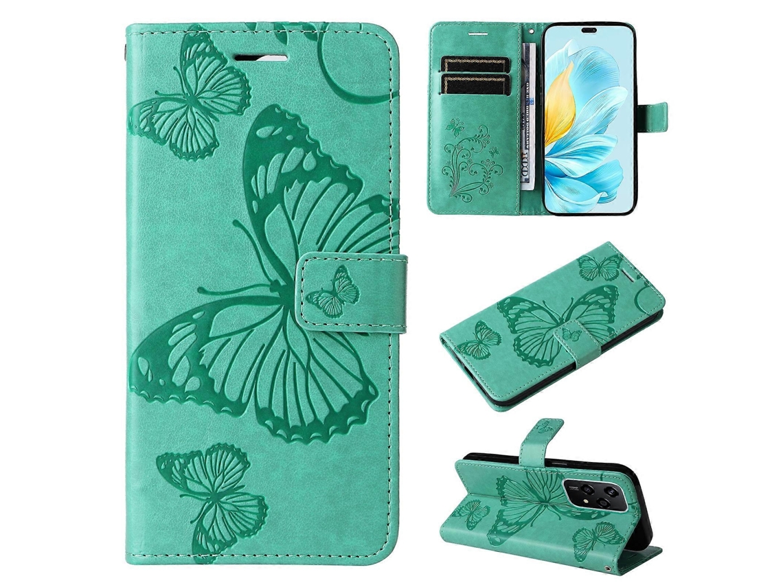 Capa De Celular Flip Em Couro Com Estampa De Borboleta 3d Em Relevo Para Honor Magic7 5g