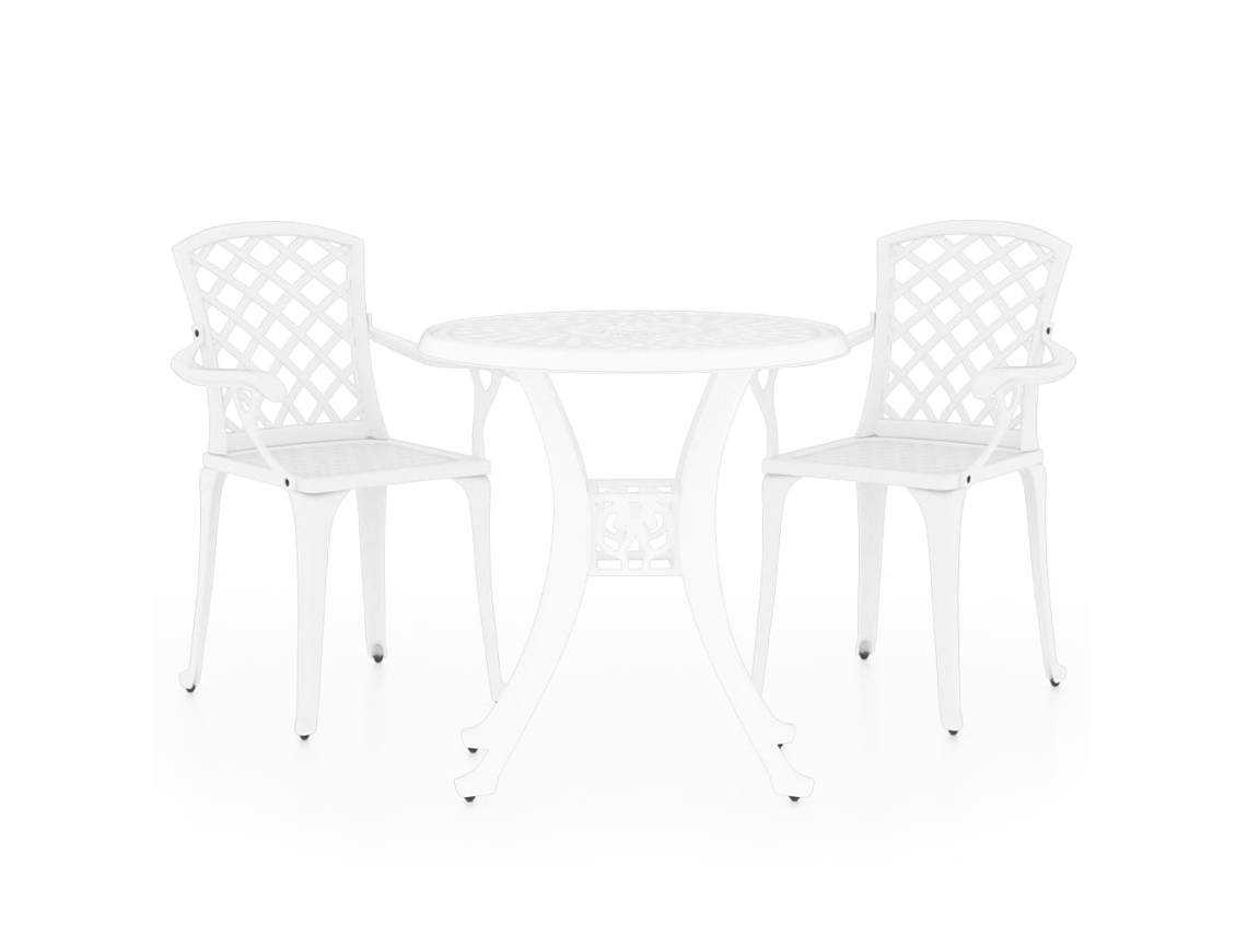 Maison Exclusive - 3 Pcs Conjunto De Bistrô Alumínio Fundido Branco