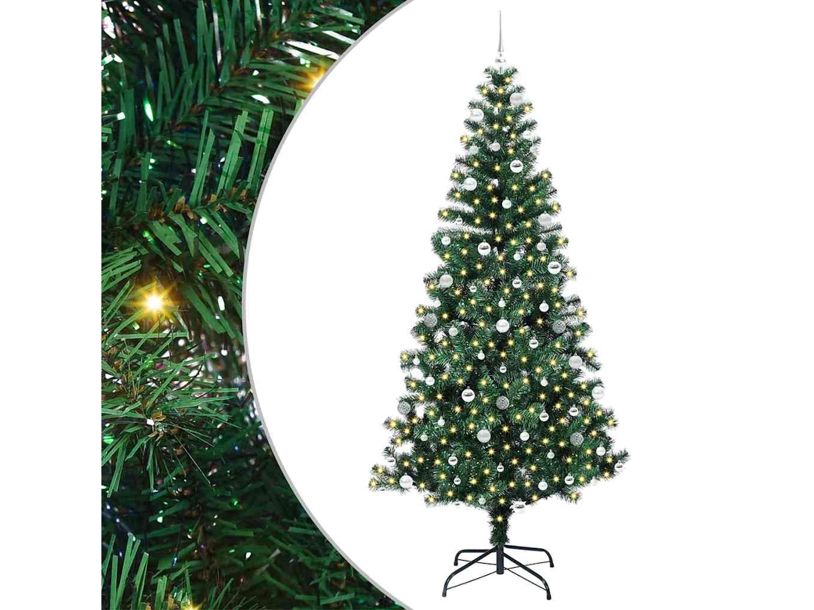 Conjunto 1 Árvore De Natal Vidaxl Verde Pvc (240 Cm)
