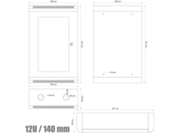 10 placas Datacom pretas de 12 u/140 mm