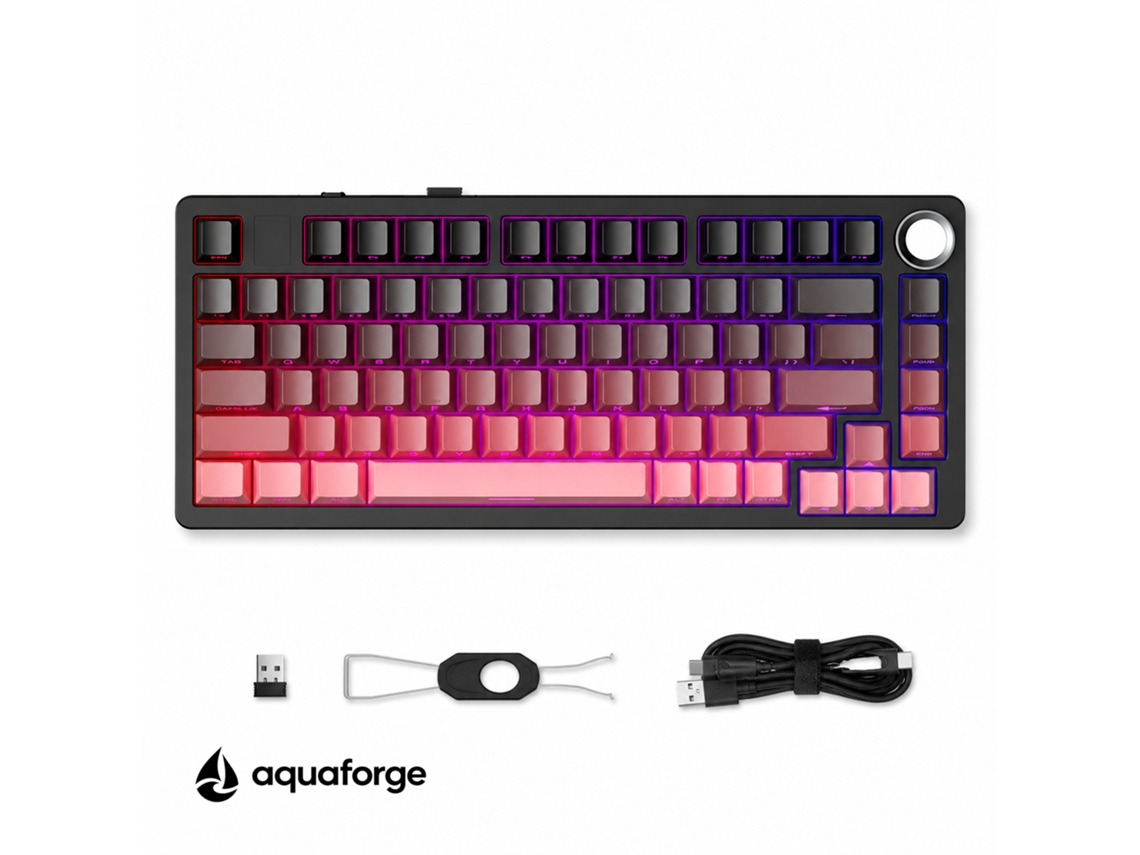 Teclado Mecânico Tri-modo Rgb Rosa